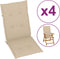 vidaXL - Tuinstoelkussens - 4 - st - hoge - rug120x50x3 - cm - stof - beige