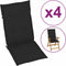 vidaXL - Tuinstoelkussens - 4 - st - hoge - rug120x50x3 - cm - stof - zwart