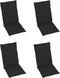 vidaXL - Tuinstoelkussens - 4 - st - hoge - rug120x50x3 - cm - stof - zwart