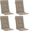 vidaXL - Tuinstoelkussens - 4 - st - hoge - rug120x50x3 - cm - stof - taupe