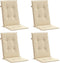 vidaXL - Tuinstoelkussens - 4 - st - hoge - rug120x50x3 - cm - stof - beige