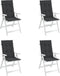 vidaXL - Tuinstoelkussens - 4 - st - hoge - rug120x50x3 - cm - stof - zwart