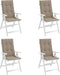 vidaXL - Tuinstoelkussens - 4 - st - hoge - rug120x50x3 - cm - stof - taupe