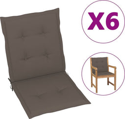 vidaXL - Tuinstoelkussens - 6 - st - 100x50x3 - cm - oxford - stof - taupe