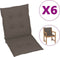 vidaXL - Tuinstoelkussens - 6 - st - 100x50x3 - cm - oxford - stof - taupe