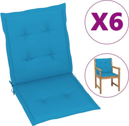 vidaXL - Tuinstoelkussens - 6 - st - 100x50x3 - cm - oxford - stof - blauw