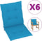vidaXL - Tuinstoelkussens - 6 - st - 100x50x3 - cm - oxford - stof - blauw