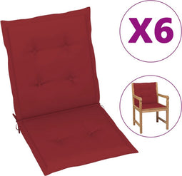 vidaXL - Tuinstoelkussens - 6 - st - 100x50x3 - cm - oxford - stof - wijnrood