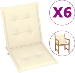 vidaXL - Tuinstoelkussens - 6 - st - 100x50x3 - cm - oxford - stof - crèmekleurig