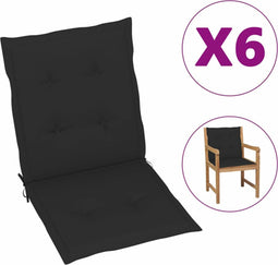 vidaXL - Tuinstoelkussens - 6 - st - 100x50x3 - cm - oxford - stof - zwart