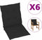 vidaXL - Tuinstoelkussens - 6 - st - 100x50x3 - cm - oxford - stof - zwart