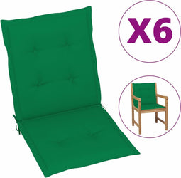 vidaXL - Tuinstoelkussens - 6 - st - 100x50x3 - cm - oxford - stof - groen
