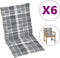 vidaXL - Tuinstoelkussens - 6 - st - 100x50x3 - cm - oxford - stof - ruitpatroon - grijs