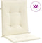 vidaXL - Tuinstoelkussens - 6 - st - 100x50x3 - cm - oxford - stof - crèmekleurig