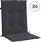 vidaXL - Tuinstoelkussens - 6 - st - 100x50x3 - cm - oxford - stof - zwart