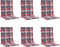 vidaXL - Tuinstoelkussens - 6 - st - 100x50x3 - cm - oxford - stof - ruitpatroon - rood