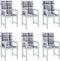 vidaXL - Tuinstoelkussens - 6 - st - 100x50x3 - cm - oxford - stof - ruitpatroon - grijs