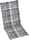 vidaXL - Tuinstoelkussens - 6 - st - 120x50x3 - cm - stof - ruitpatroon - grijs