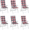 vidaXL - Tuinstoelkussens - 6 - st - 120x50x3 - cm - stof - ruitpatroon - rood