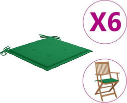 vidaXL - Tuinstoelkussens - 6 - st - 40x40x3 - cm - oxford - stof - groen