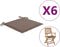 vidaXL - Tuinstoelkussens - 6 - st - 40x40x3 - cm - oxford - stof - taupe