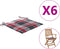 vidaXL - Tuinstoelkussens - 6 - st - 40x40x3 - cm - oxford - stof - ruitpatroon - rood