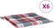 vidaXL - Tuinstoelkussens - 6 - st - 40x40x3 - cm - oxford - stof - ruitpatroon - rood