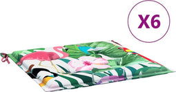 vidaXL - Tuinstoelkussens - 6 - st - 40x40x3 - cm - stof - meerkleurig