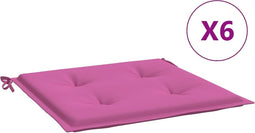 vidaXL - Tuinstoelkussens - 6 - st - 40x40x3 - cm - stof - roze