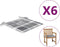 vidaXL - Tuinstoelkussens - 6 - st - 50x50x3 - cm - oxford - stof - ruitpatroon - grijs