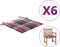 vidaXL - Tuinstoelkussens - 6 - st - 50x50x3 - cm - oxford - stof - ruitpatroon - rood