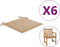 vidaXL - Tuinstoelkussens - 6 - st - 50x50x3 - cm - oxford - stof - beige