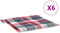 vidaXL - Tuinstoelkussens - 6 - st - 50x50x3 - cm - oxford - stof - ruitpatroon - rood