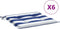 vidaXL - Tuinstoelkussens - 6 - st - gestreept - 40x40x3 - cm - stof - wit - en - blauw