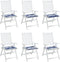 vidaXL - Tuinstoelkussens - 6 - st - gestreept - 40x40x3 - cm - stof - wit - en - blauw