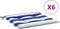 vidaXL - Tuinstoelkussens - 6 - st - gestreept - 50x50x3 - cm - stof - wit - en - blauw