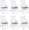vidaXL - Tuinstoelkussens - 6 - st - gestreept - 50x50x3 - cm - stof - wit - en - blauw