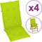 vidaXL - Tuinstoelkussens - 6 - st - hoge - rug - 120x50x3 - cm - stof - heldergroen