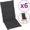vidaXL - Tuinstoelkussens - 6 - st - hoge - rug - 120x50x3 - cm - stof - antraciet