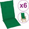 vidaXL - Tuinstoelkussens - 6 - st - hoge - rug - 120x50x3 - cm - stof - groen
