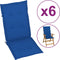 vidaXL - Tuinstoelkussens - 6 - st - hoge - rug - 120x50x3 - cm - stof - koningsblauw