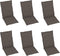 vidaXL - Tuinstoelkussens - 6 - st - hoge - rug - 120x50x3 - cm - stof - taupe