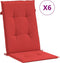 vidaXL - Tuinstoelkussens - 6 - st - hoge - rug - 120x50x3 - cm - stof - rood