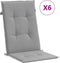 vidaXL - Tuinstoelkussens - 6 - st - hoge - rug - 120x50x3 - cm - stof - grijs