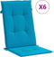 vidaXL - Tuinstoelkussens - 6 - st - hoge - rug - 120x50x3 - cm - stof - blauw