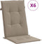 vidaXL - Tuinstoelkussens - 6 - st - hoge - rug - 120x50x3 - cm - stof - taupe