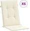 vidaXL - Tuinstoelkussens - 6 - st - hoge - rug - 120x50x3 - cm - stof - crèmekleurig