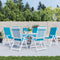 vidaXL - Tuinstoelkussens - 6 - st - hoge - rug - 120x50x3 - cm - stof - blauw