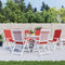 vidaXL - Tuinstoelkussens - 6 - st - hoge - rug - 120x50x3 - cm - stof - rood