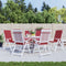 vidaXL - Tuinstoelkussens - 6 - st - hoge - rug - 120x50x3 - cm - stof - wijnrood